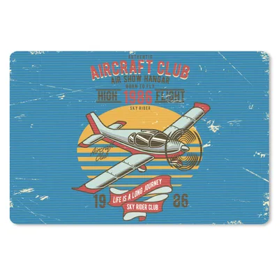 Produktbild von MuchoWow® Mauspad Mousepad Mancave - Flugzeug - Vintage 27x18 cm - Mousepads - Maus Mat - Pad - Mausunterlage - Büroartikel - Desk Matten