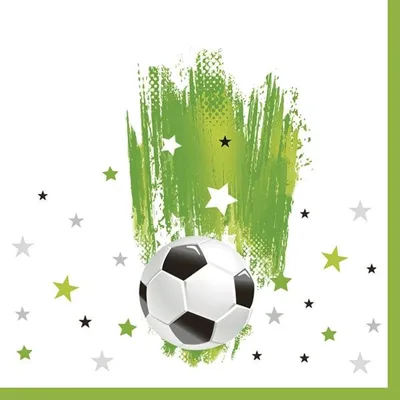 Produktbild von 20 Servietten Football with Stars - Fußball mit Sterne 33x33cm