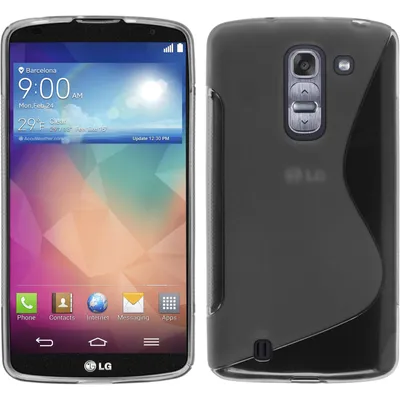Produktbild von PhoneNatic Case kompatibel mit LG G Pro 2 - grau Silikon Hülle S-Style + 2 Schutzfolien
