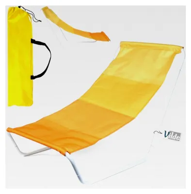 Produktbild von Klappbare Gartenliege - Sonnenliege für Strand und Balkon - Tragbarer Liegestuhl in Gelb und Orange