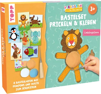 Produktbild von Verbasteln für die Allerkleinsten: Bastelset Prickeln & Kleben. Lieblingstiere