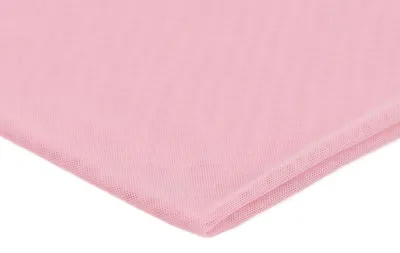 Zdjęcie produktu dla Elastyczna siatka z tiulu, dwustronna, w kolorze pudrowego różu, o wymiarach 50 x 150 cm