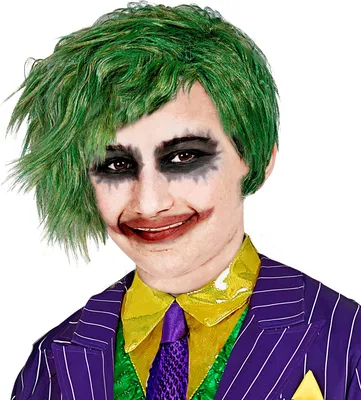 Imagen del producto de Peluca de Halloween para hombre, modelo "Payaso de terror" | Color: Verde