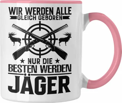 Produktbild von Trendation - Jäger Geschenke für Männer Tasse Geschenkidee Nur Die Besten Sind Jäger (Rosa)
