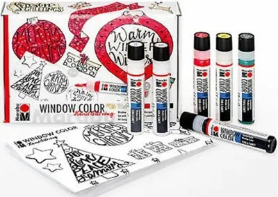 Obrázek produktu pro Marabu 0406000000125, Černá, Zlato, Zelená, Červená, Stříbrná, Bílá, Vodová barva, Tekutina a gel, 25 ml, 6 kusů