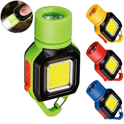 Produktbild von LED Taschenlampen Schlüsselanhänger 4er Set – Wiederaufladbar mit SOS | Tragbar für Camping Wandern Angeln Outdoor