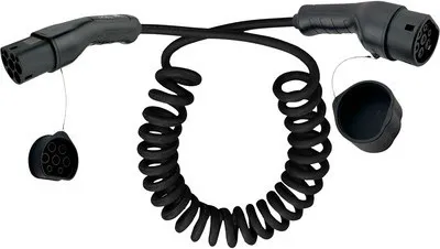 Produktbild von InLine® EV Spiral-Autoladekabel 11kW Typ2, 3-phasig, 7,5m