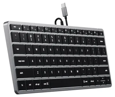 Productafbeelding van Satechi Slim W1 USB-C Wired Toetsenbord - QWERTY - Grijs