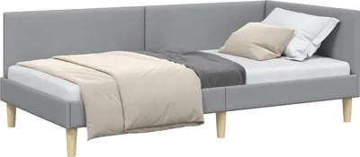 Obrázek produktu pro vidaXL Rohový rám postele světle šedý 80 cm x 200 cm látka a překližka