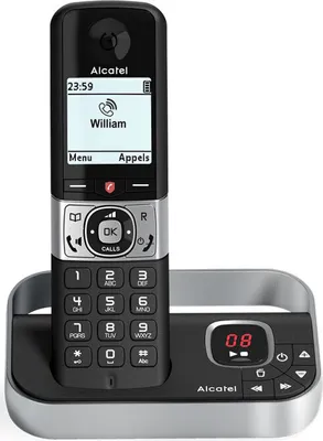 Produktbild von Alcatel F890, DECT-Telefon, Kabelloses Mobilteil, Freisprecheinrichtung, 200 Eintragungen, Anrufer-Identifikation, Schwarz