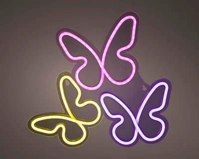 Produktbild von LED Neon Schmetterlinge 3er Set NEON
