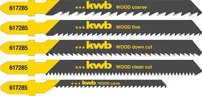 Produktbild von kwb 626135, Stichsägeblatt, Kunststoff, Holz, Hartstahl (HCS), Schwarz, 1,4 mm