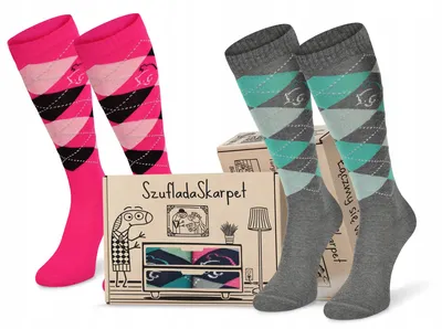 Produktbild von Comodo SPDJC Elegante Baumwoll-Reitsocken Rautenmuster 2 Paar