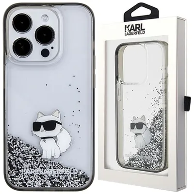 Zdjęcie produktu dla Karl Lagerfeld Klhcp15Llkcnsk Iphone 15 Pro 6.1 Transparent Hardcase Liquid Glitter Choupette