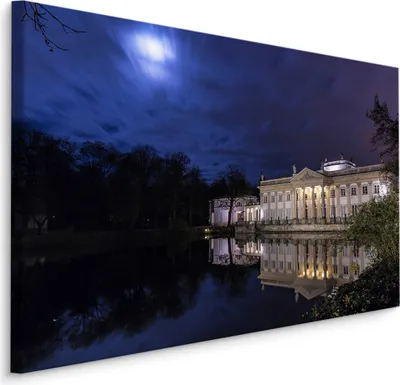 Produktbild von Fabelhafte Canvas LEINWAND BILDER 70x50 cm XXL Kunstdruck Warschau Palast Nacht Park