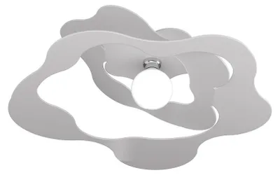 Image de Plafonnier moderne Ripples Metal White 1 Light E27 D.70Cm