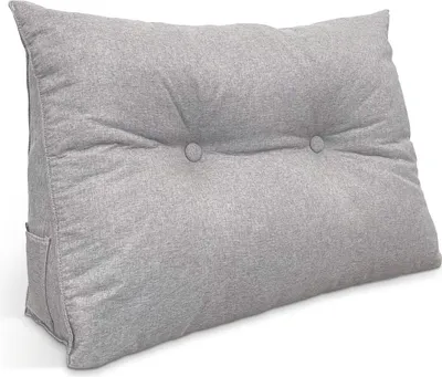 Produktbild von ELONEO Rückenkissen 70 cm breit, Keilkissen für Bett und Sofa geeignet, dreieckiges Lesekissen, Kissen mit abnehmbarem und waschbarem Bezug, mit praktischem Seitenfach