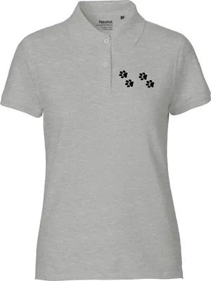 Produktbild von Huuraa Damen Polo Shirt Fußtapsen Tapsen XL Sport Grey Bio Baumwolle Fairtrade Poloshirt Geschenkidee