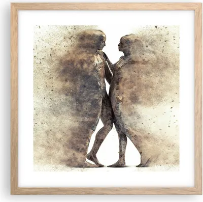 Produktbild von Gerahmtes Poster - Rahmen in heller Eiche - Staub eine Frau ein Mann der Liebe - 40x40 cm - Wand Bild - Wanddeko - Wandbilder - Wandposter - Bilderrahmen - Bilder - Kunstdruck - P2NAC40x40-3102