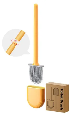 Produktbild von Wohnmobil Toilettenbuerste, WC Buerste, WC Buerstenhalter, WC Buerste und Halter Set, WC Reinigungsbuerste, Silikon WC Buerste, geeignet fuer verschiedene Anwendungsszenarien,Orange