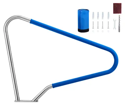Obrázek produktu pro SucceBuy – nerezové madlo k bazénům z nerezové oceli 304, rozměry 1220 × 100 × 915 mm, nosnost 100 kg, s odnímatelným protiskluzovým potahem a příslušenstvím, ideální pro bazény, aquaparky a lázeňské areály