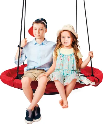 Produktbild von Nestschaukel, Kinderschaukel Tragkraft max. 150 kg, Schaukel höhenverstellbar, Stahlrahmen gepolstert, wetterfestes Polyester, einfache Steck-Klick-Montage