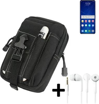 Produktbild von K-S-Trade Gürteltache + Kopfhörer kompatibel mit ZTE Axon 31 5G Gürtel Tasche Holster Schutz Hülle Handy Hülle  schwarz inkl. Extrafächer
