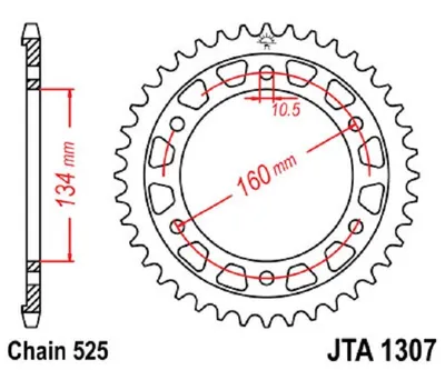 Immagine prodotto di Pignone in alluminio 42 denti   525 SI