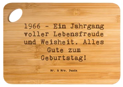 Produktbild von Mr. & Mrs. Panda Schneidebrett Spruch 1966 Geburtstag - Transparent - Geschenk, Alter, Geburtstagsgeschenk, Holzbrettchen, Jubiläum, Geburtsjahr, holzschneidebrett, Brett