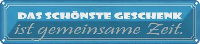 Image de vianmo Plaque en tôle 10x46 cm Geschenk ist gemeinsame Zeit
