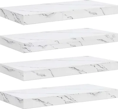 Image de Étagère Murale 4 pcs Marbre blanc 50 x 23,5 x 4 cm