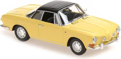 Produktbild von Maxichamps 940050220 VW Karman Ghia 1600 blassgelb/schwarz 1966 Maßstab 1:43 Modellauto