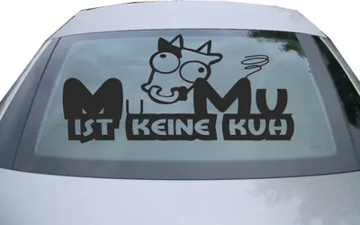 Produktbild von Indigos UG - Aufkleber Heckscheibe & Motorklappe DE6970 - schwarz - 600x284 mm - Mumu ist keine Kuh - Auto Scheiben Fenster Heckklappe Tuning Racing JDM - Die cut