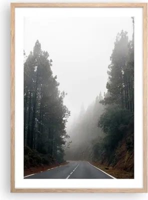 Produktbild von Gerahmtes Poster - Rahmen in heller Eiche - Weg Nebel Straße - 50x70 cm - Wand Bild - Wanddeko - Wandbilder - Kunstposter - Wandposter - Bilderrahmen - Bilder - Kunstdruck - P2NPA50x70-5168