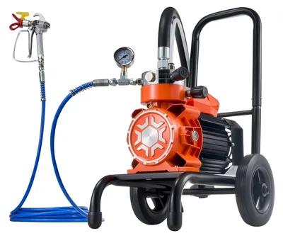 Produktbild von Membran-Airless-Farbspritzgerät, leistungsstarkes 900-W-Airless-Farbspritzgerät auf Rollwagen, 2200 psi Hochdruck, inklusive Verlängerungsstange, Reinigungsnadel und Bürste, für Spritzarbeiten im Innen- und Außenbereich