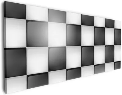 Produktbild von Wallario Premium Leinwandbild Schachbrett Muster in Größe 80 x 200 cm