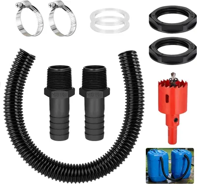 Imagen del producto de Kit de conexión para agua de lluvia, de 2,5 cm, con un tubo de 100 cm, para uso en jardines