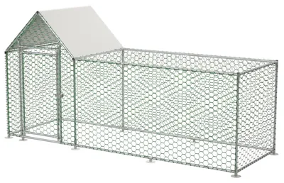Image de Cage extérieure pour poules - poulailler - enclos pour animaux - enclos pour lapins - dimensions : 3 x 1 x 1,5 mètres - acier galvanisé