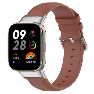 Produktbild von Strap-it Redmi Watch 3 Lederarmband (Braun)