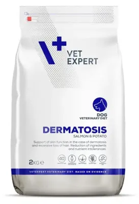Produktbild von VET EXPERT Veterinary Diet Dermatosis Dog Lachs & Kartoffel - Trockenfutter für Hunde - 2 kg