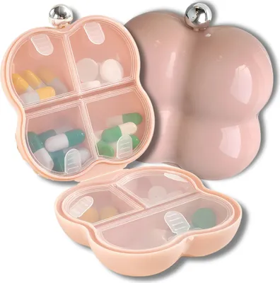 Produktbild von Organizer-Box für Medikamente, Tabletten, 7 Tage, rosa Behälter