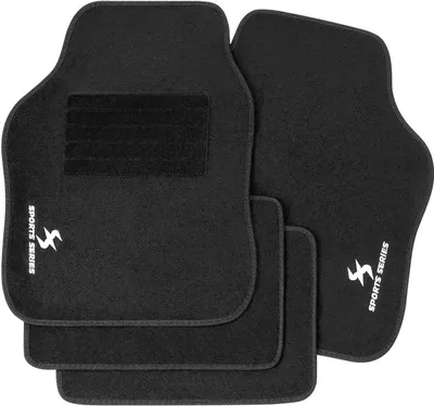 Produktbild von WOLTU Autofußmatten-Set mit 4 Matten Autoteppich rutschfeste Absatzschoner : Schwarz Farbe: Schwarz