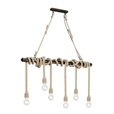 Produktbild von Lindby Pendellampe Hajo, 100 cm, sechsflammig, Tauseil