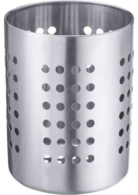 Bestekhalter rund Edelstahl Ø 10 cm Höhe 13 cm silber