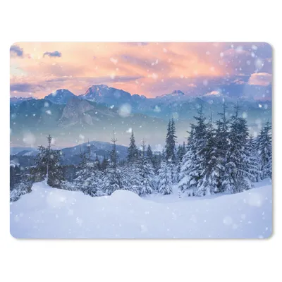 Produktbild von MuchoWow® Mauspad Mousepad Schnee - Himmel - Wald - Winter 23x19 cm - Mousepads - Maus Mat - Pad - Mausunterlage - Schreibtischunterlage - Mauspad