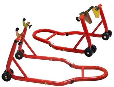 Zdjęcie produktu dla Stojak motocyklowy, zestaw przedni i tylny - regulowany, do 200 kg
