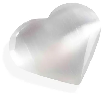 Selenit Herz 6,5 x 7,5 cm – polierter Heilstein