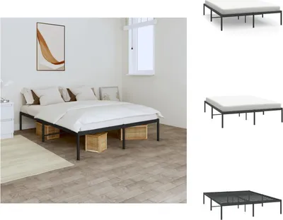 Immagine prodotto di vidaXL Struttura letto in metallo nero 150x200 cm - Letti e strutture letto