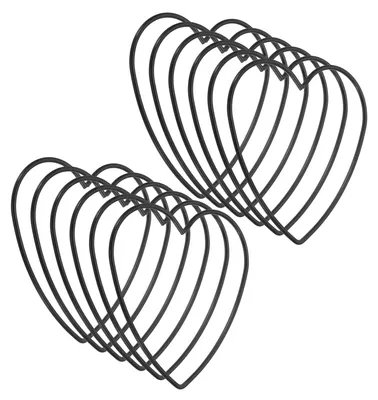 Herz-Dreamcatcher-Ringe, 12 Stück, Metall, 12 cm, schwarz, für DIY-Deko