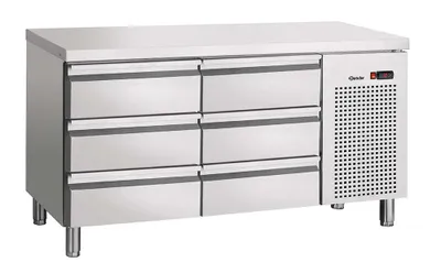Productafbeelding van Koeltafel S6-100 met 6 lades, afmetingen 1342 x 700 mm